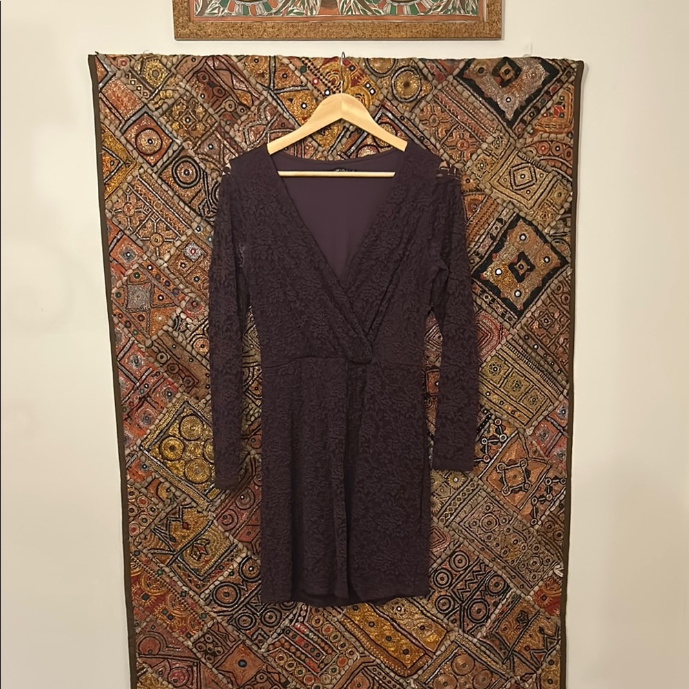 Elegant Purple Lace Dress